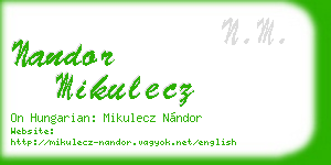 nandor mikulecz business card